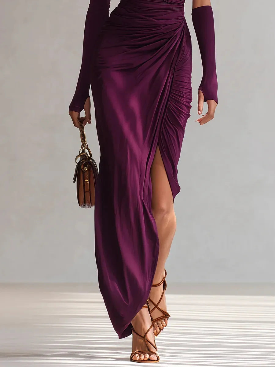 Rhianna™ Chic Maxikleid mit Ärmeln