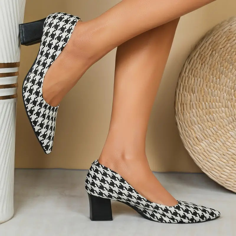 Giselle | Tacchi Alti con Motivo a Houndstooth