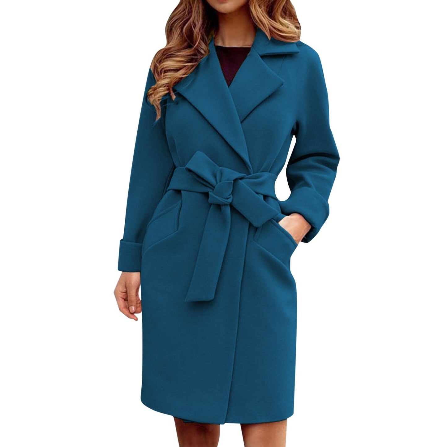 Katarino | Trench coat lungo in cashmere con sistema a bottoni in colori vivaci
