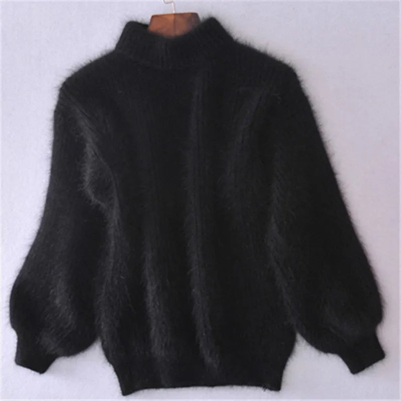 Amarie | Vintage-Angorapullover: Locker gestrickt und einfarbig