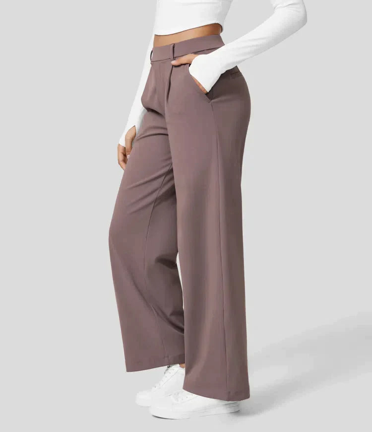 Sauzy | Hochtaillierte Stretch-Hose mit geradem Bein