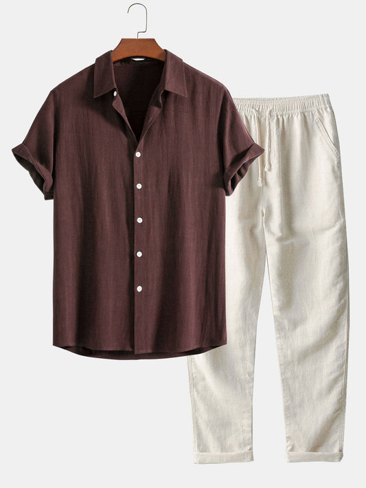Enrico | Elegantes Ensemble aus Leinenhemd und Hose