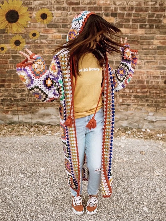 Liunce | Bohème Häkel-Strickjacke