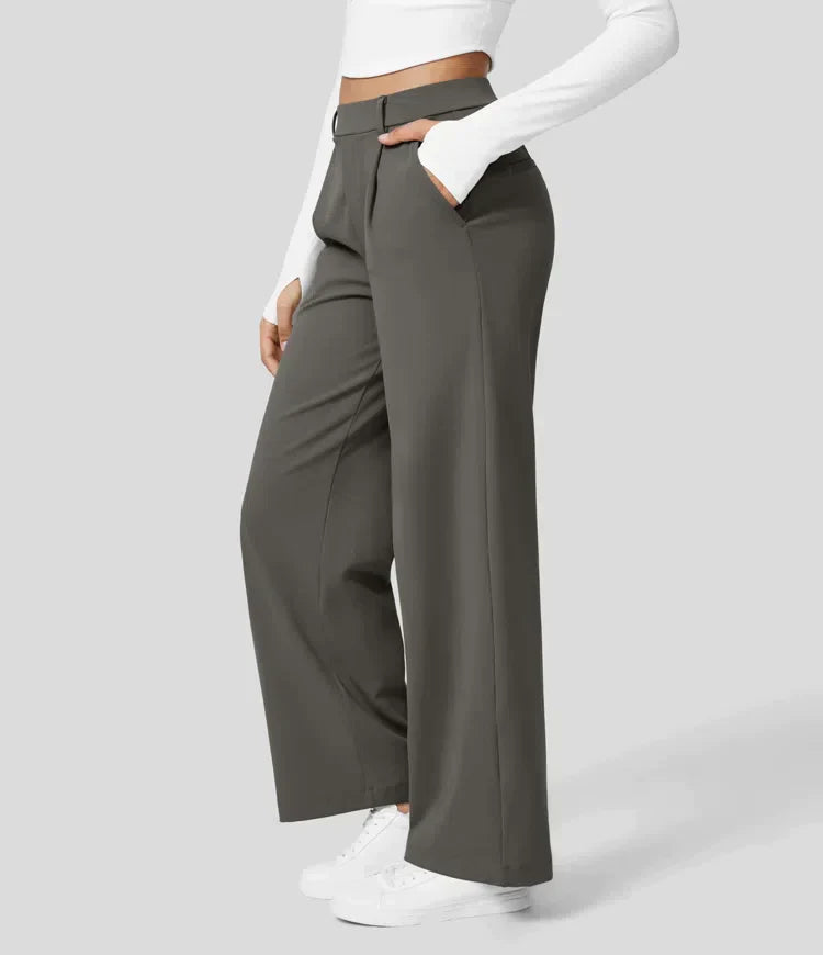 Sauzy | Hochtaillierte Stretch-Hose mit geradem Bein