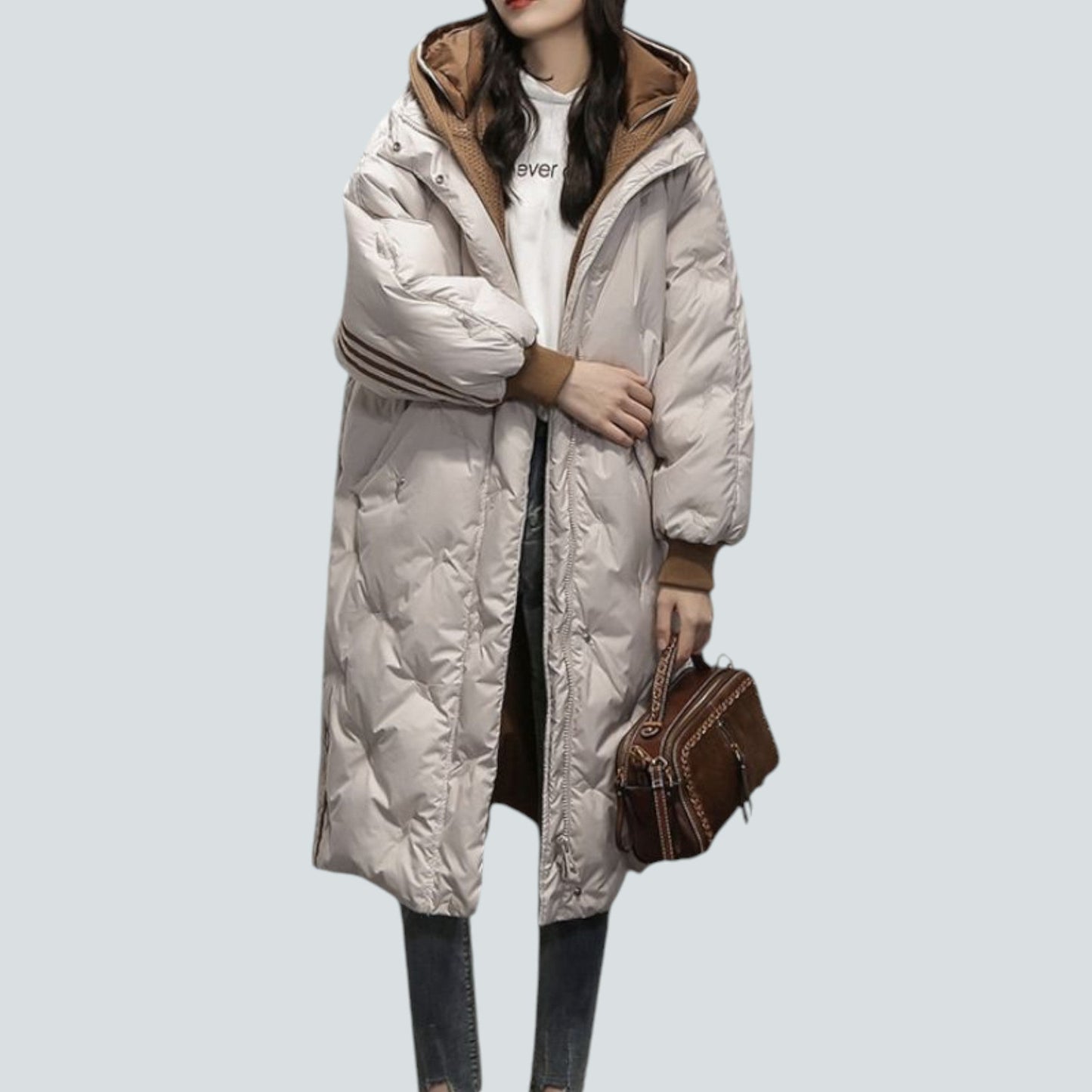 Damen | Lange Jacke Beige
