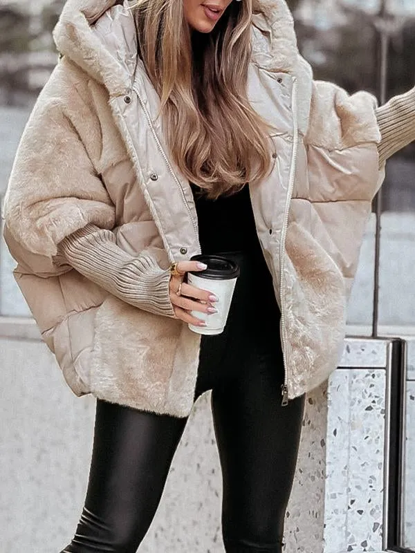 Sophie - Mehrfarbige Winter-Thermojacke mit Kapuze