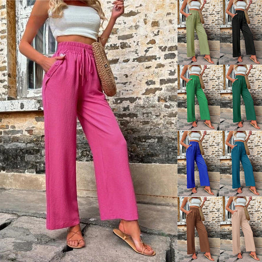 Dolores - Lose Hose mit hoher Taille und Kordelzug