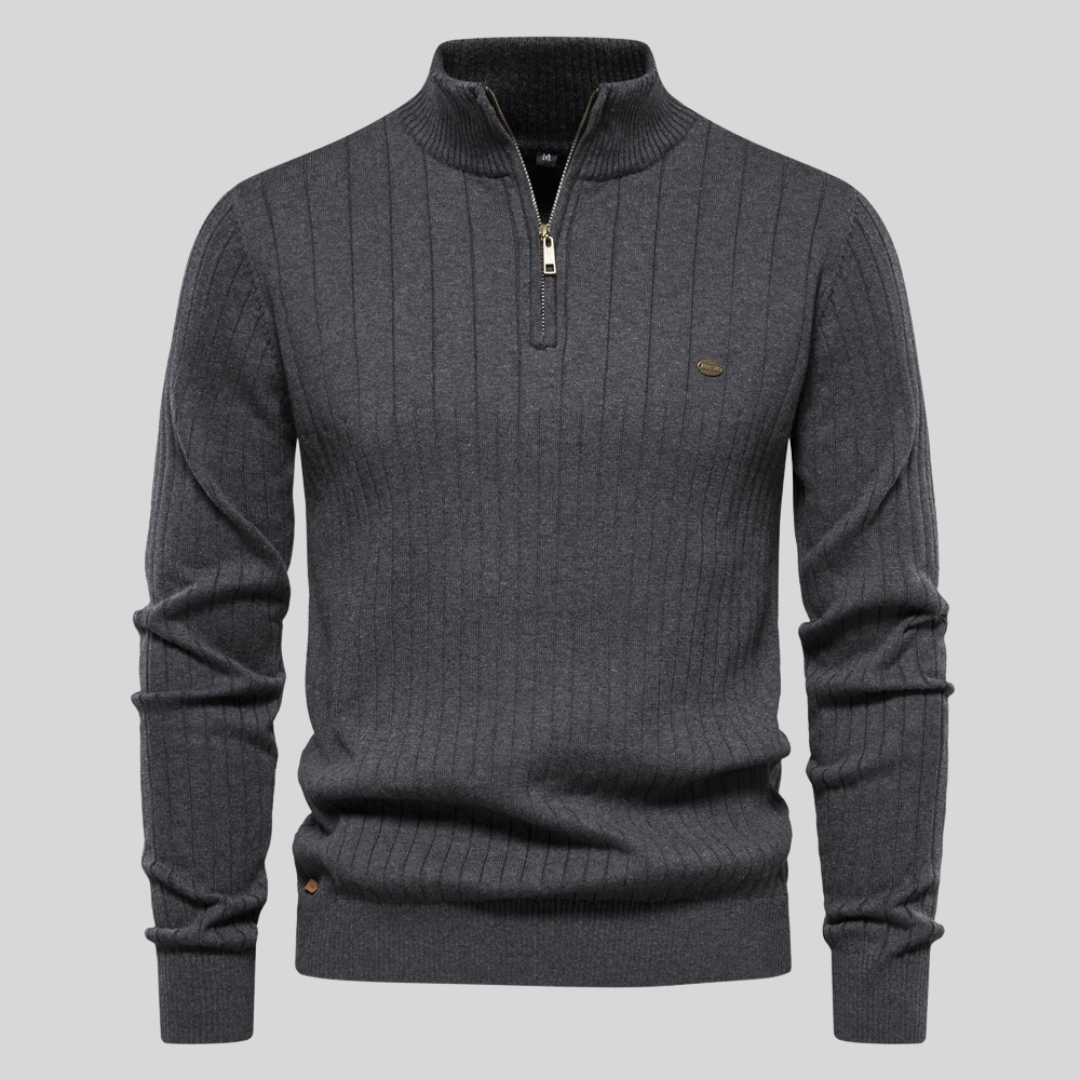 Zippie - Pullover bodyfit alla moda con zip per uomini