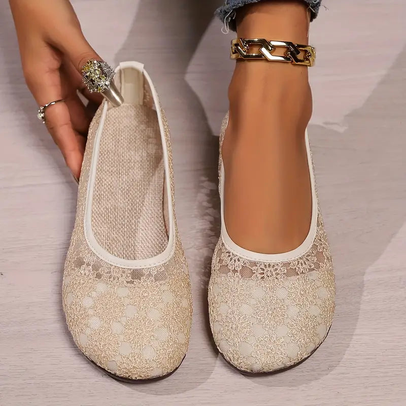 Jessamine | Atmungsaktive Mesh Spitze Vintage-Ballettflaschen