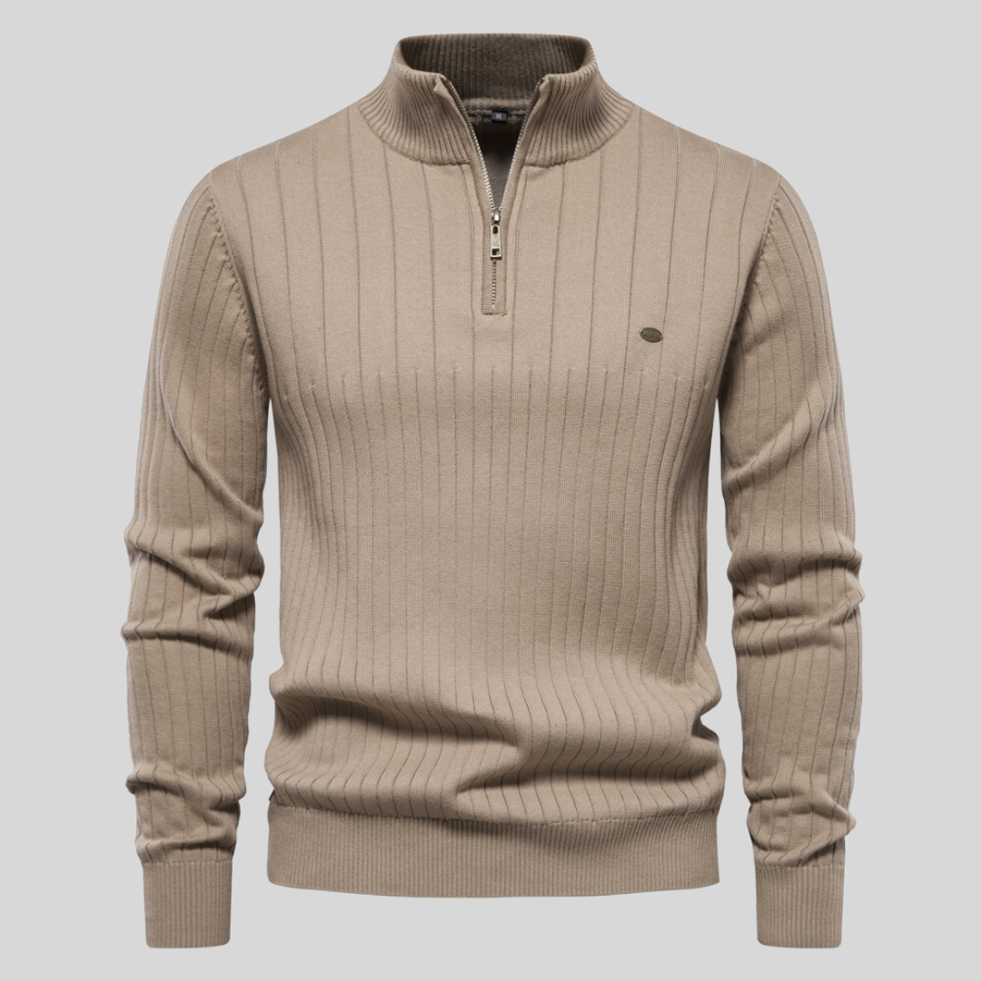 Zippie - Pullover bodyfit alla moda con zip per uomini