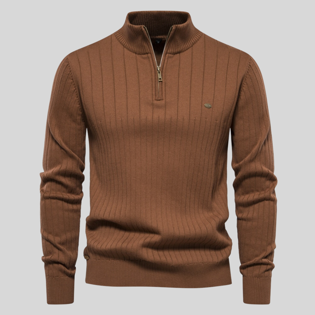 Zippie - Pullover bodyfit alla moda con zip per uomini