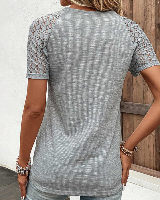 Specas  | Woman T-Shirt mit kurzen Ärmeln und Spitze
