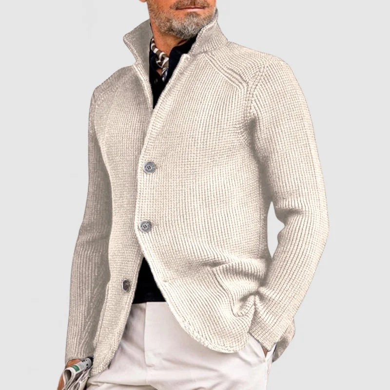 Matin | Cardigan elegante in maglia spessa per uomini – Monocromatico, comodo ed elegante