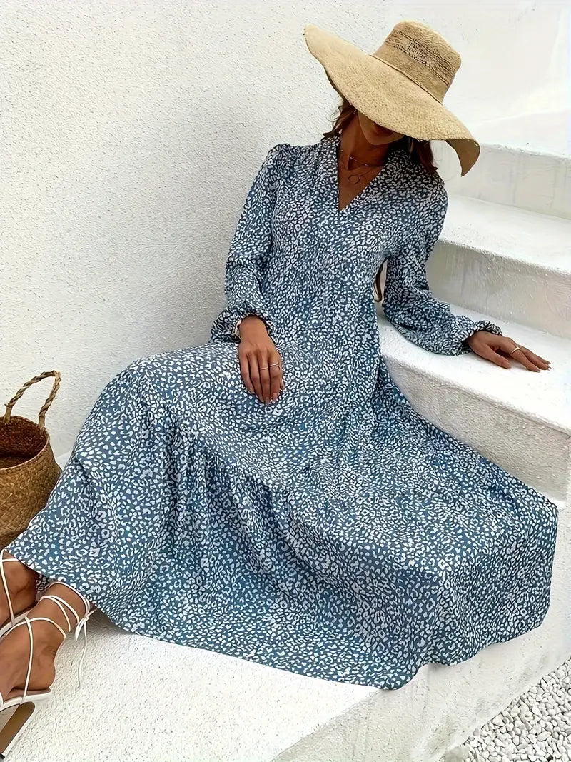 Frederique - Abito maxi boho leopardato Wildfire