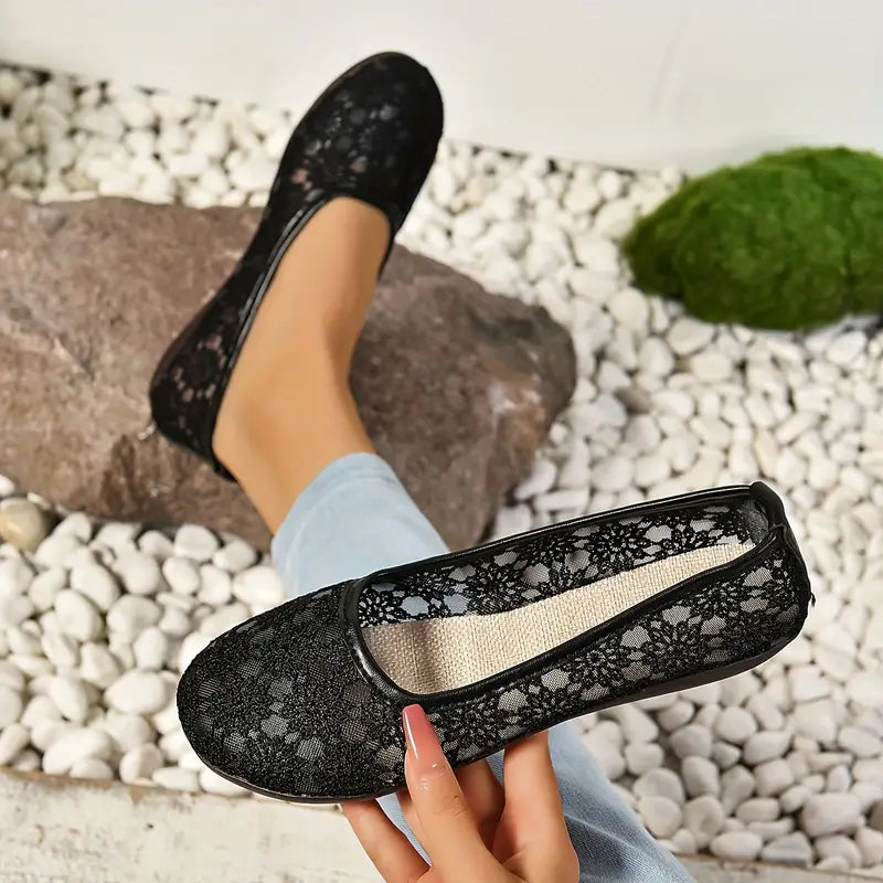 Jessamine | Atmungsaktive Mesh Spitze Vintage-Ballettflaschen