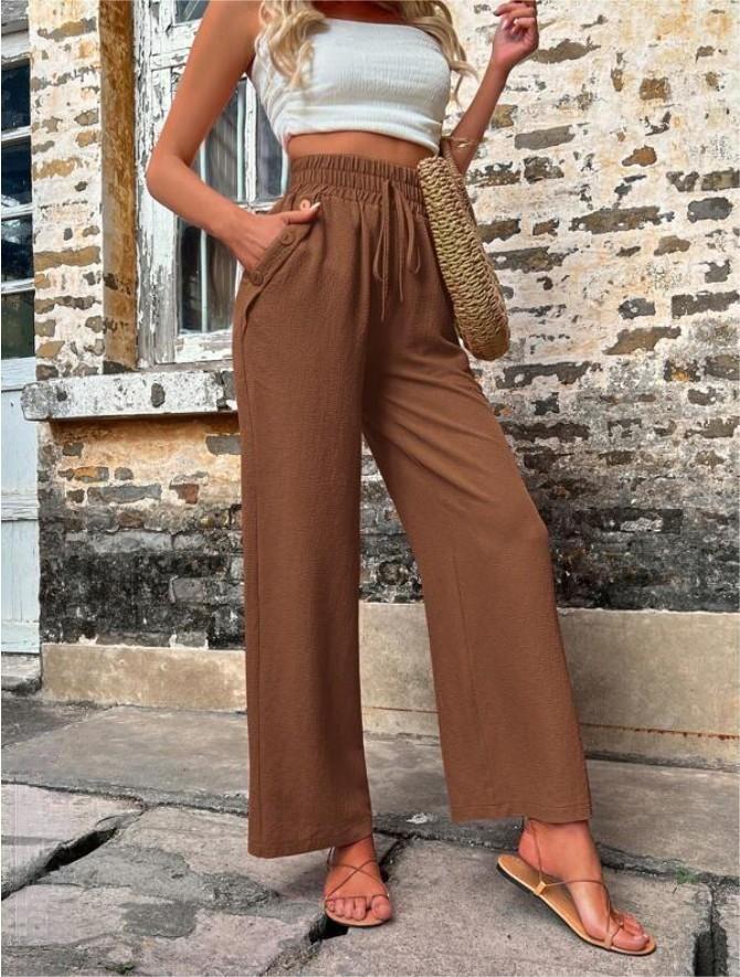 Dolores - Lose Hose mit hoher Taille und Kordelzug