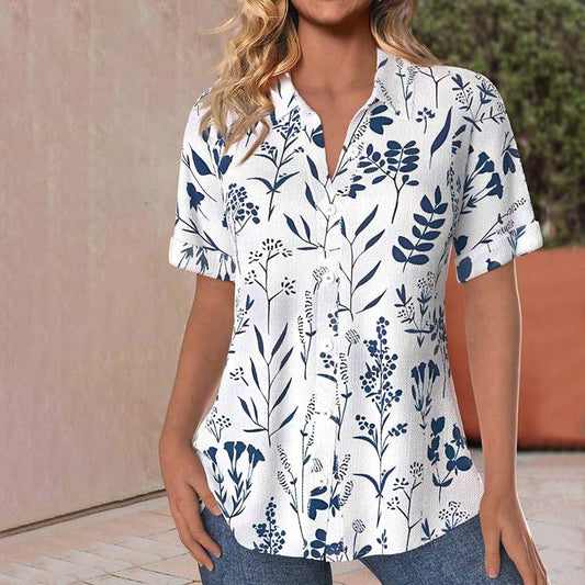 Michelle™ - Lässige Bluse mit Blattmuster