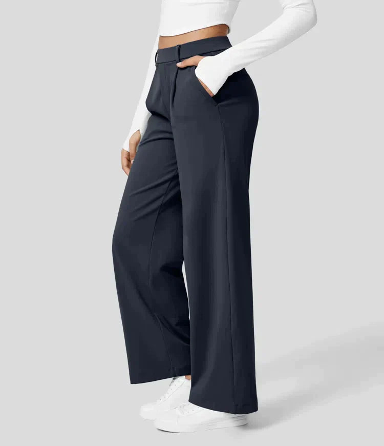 Sauzy | Hochtaillierte Stretch-Hose mit geradem Bein