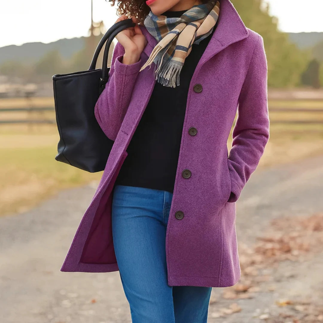 Vera™ - Klassischer Mid-Length Knopfmantel