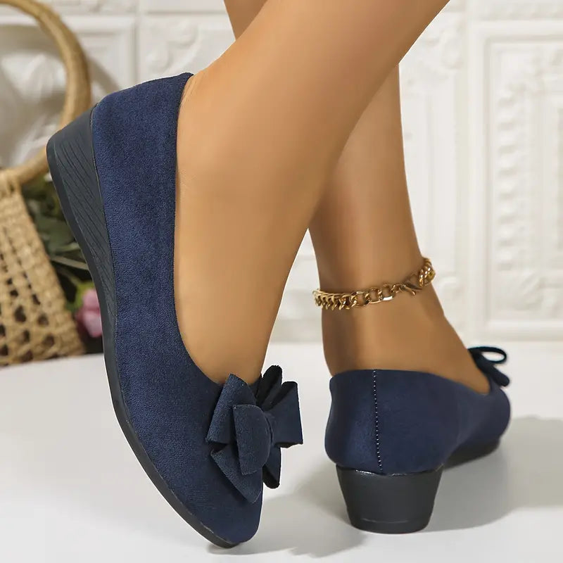 Kelsey  | Bowknot Dekor Keilabsatz Schuhe