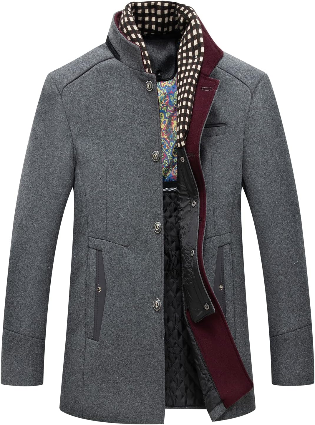 Herren Wintermantel | Elegantes Design | Stehkragen | Warm Gefüttert
