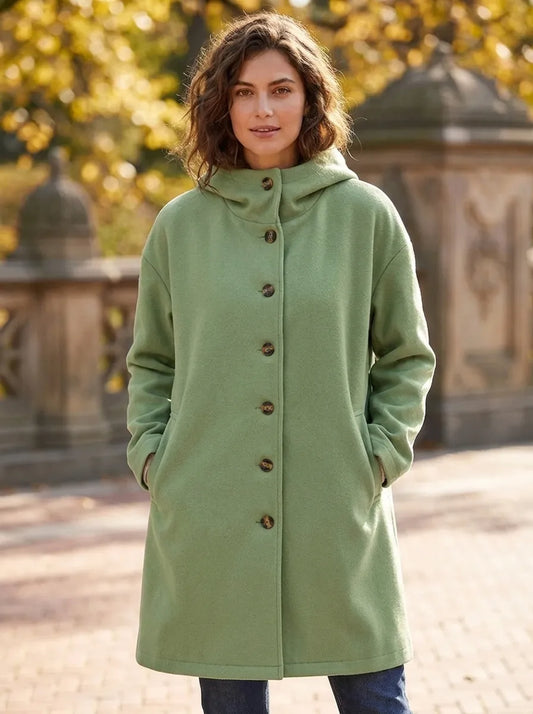 Melina - Damen Mantel Langarm Casual Fleece Plüsch Jacke