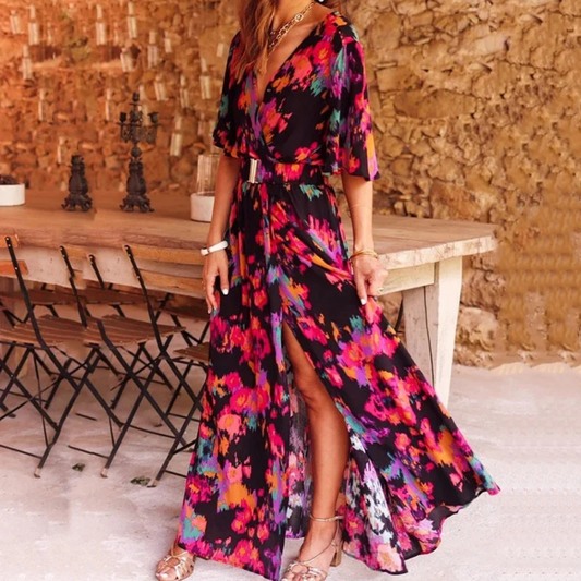 Silke | Stylisches Wickel-Maxikleid