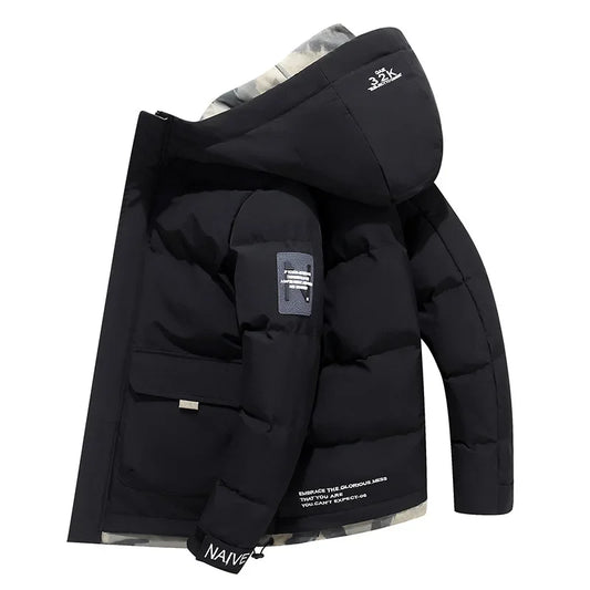 Renji | Herrenjacke mit fester Kapuze, dick und warm