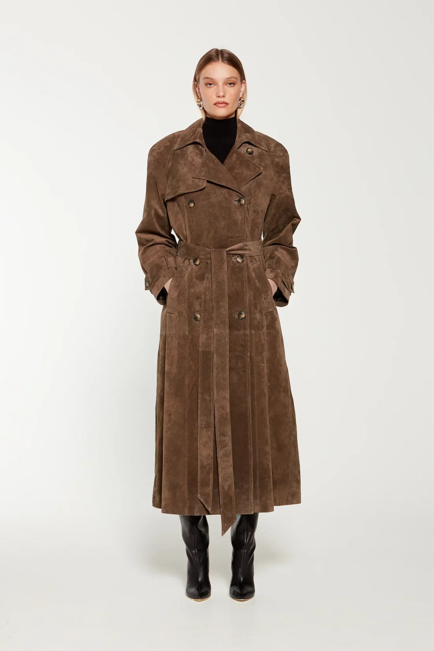 Zavithaya | Trenchcoat aus Wildleder