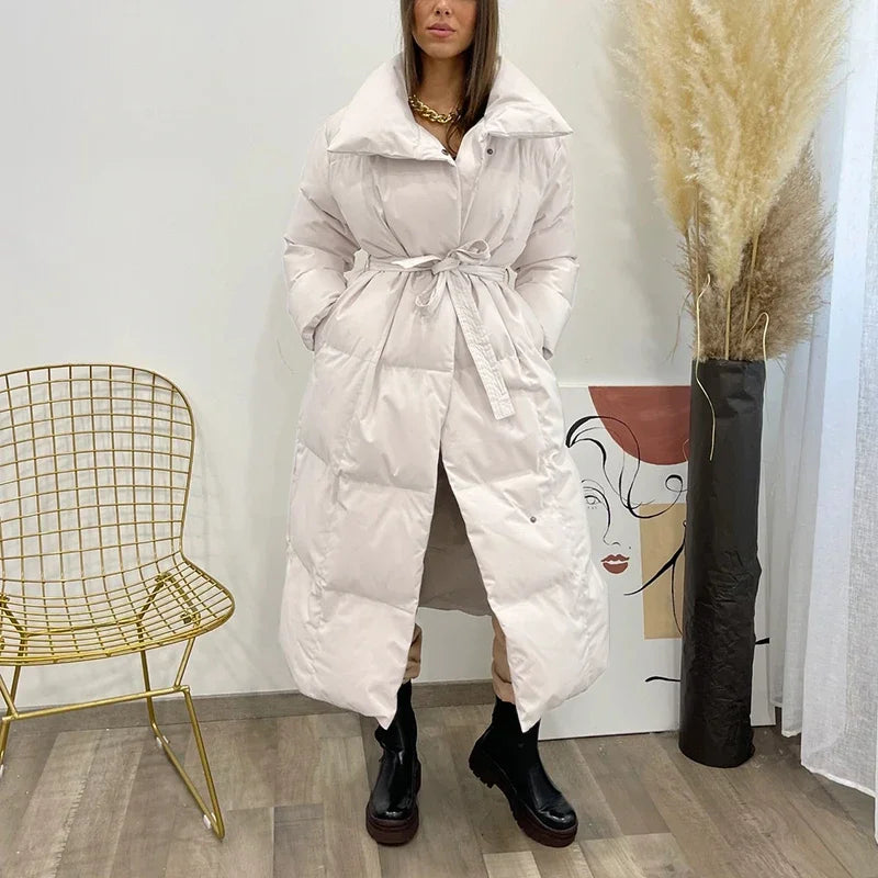 Dopi | Lange Damenjacke mit Gürtel