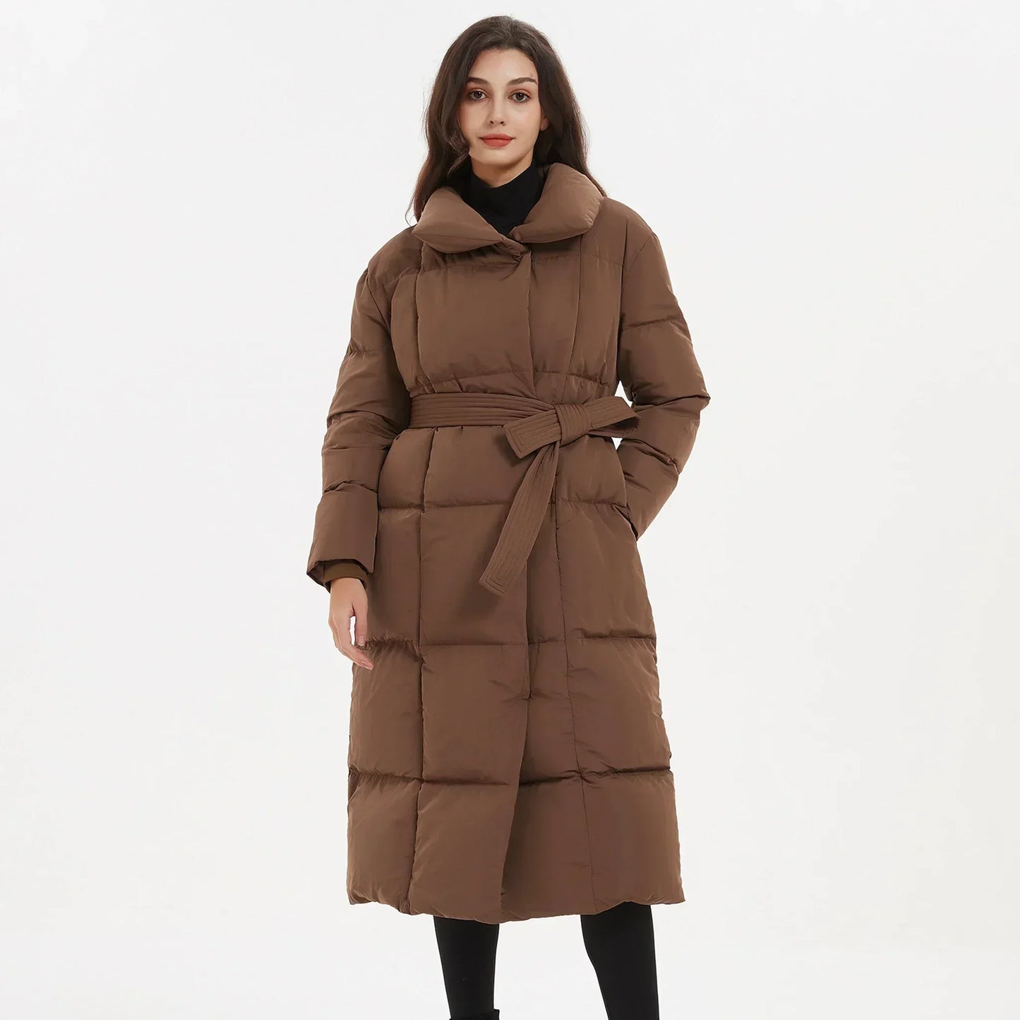 Dopi | Lange Damenjacke mit Gürtel