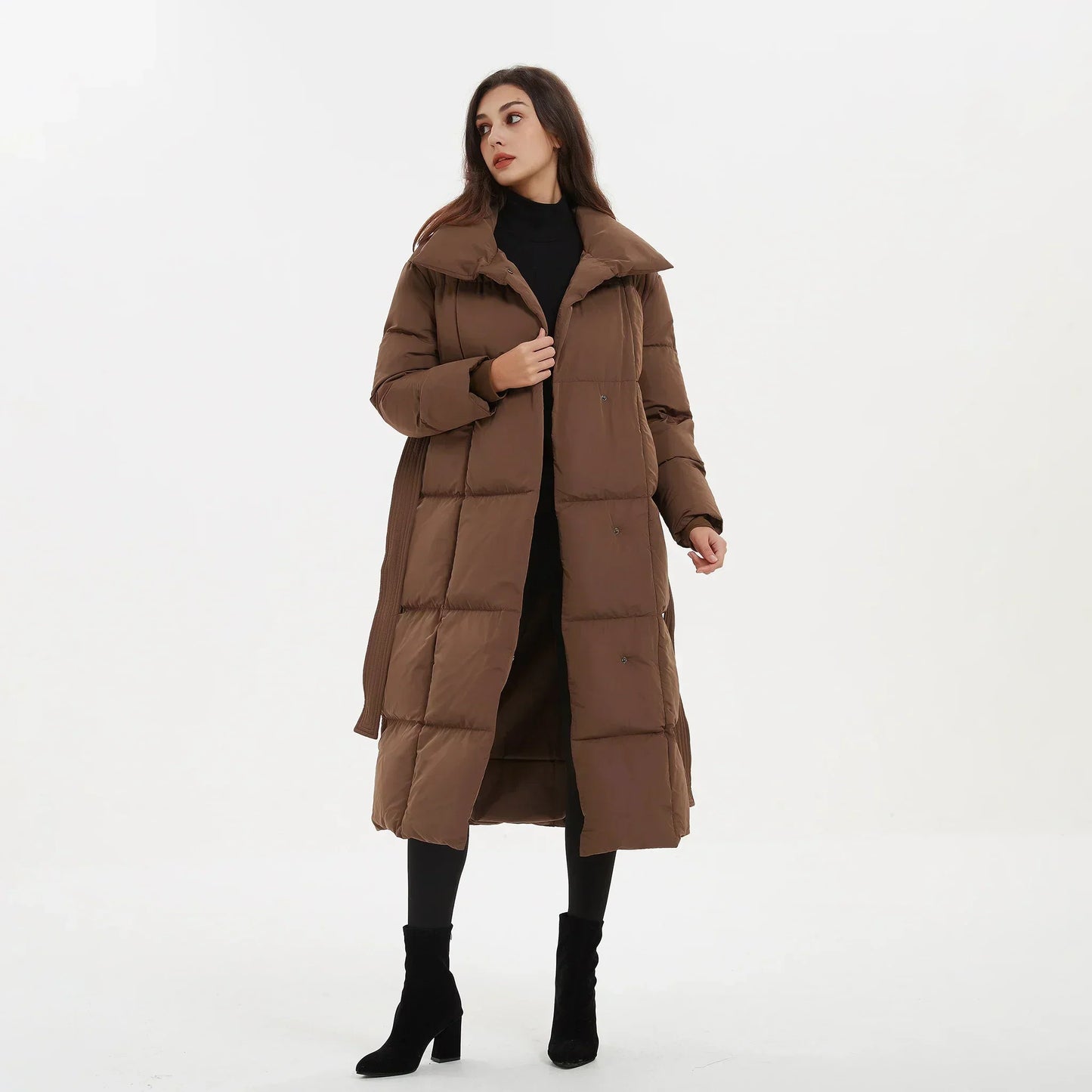 Dopi | Lange Damenjacke mit Gürtel