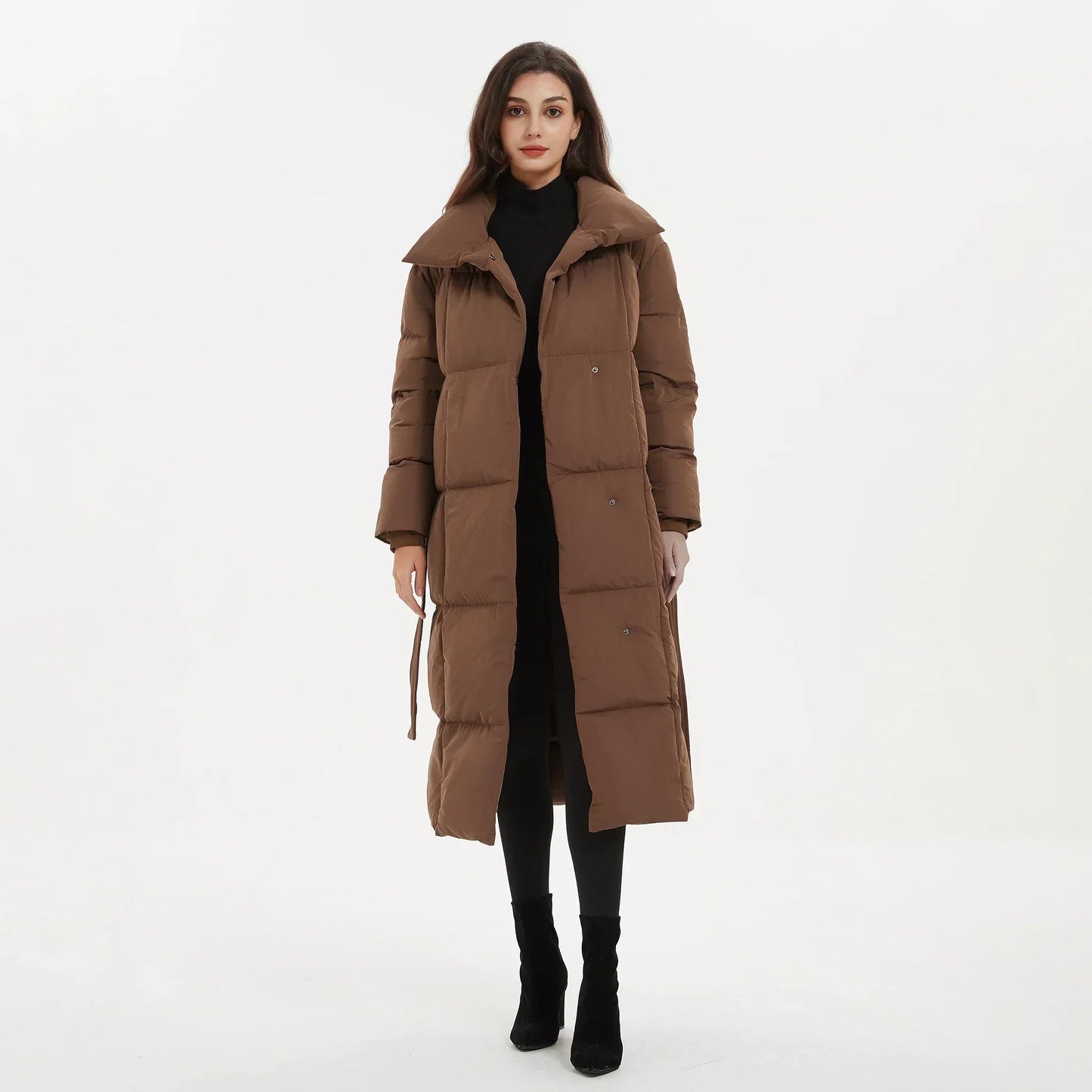 Dopi | Lange Damenjacke mit Gürtel