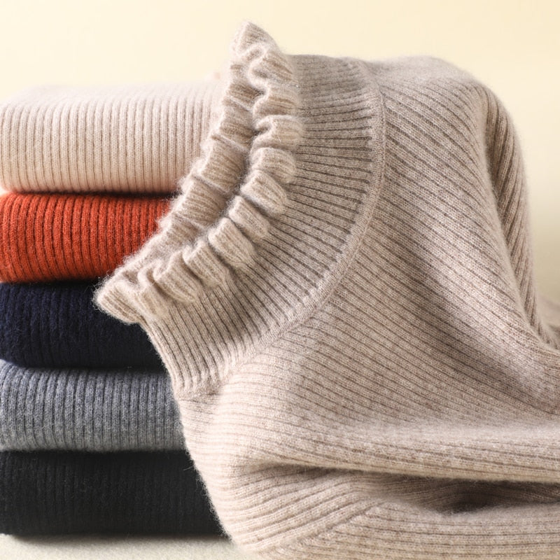 Damen Rollkragenpullover | Klassisch | Ultrazarte Feinstrick-Qualität Kaschmir
