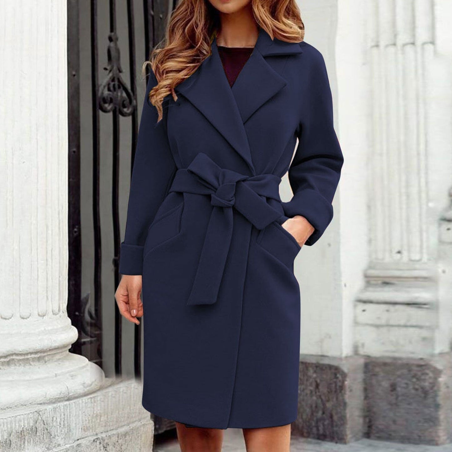 Katarino | Langer Kaschmir Trenchcoat mit Knopfsystem in kräftigen Farben