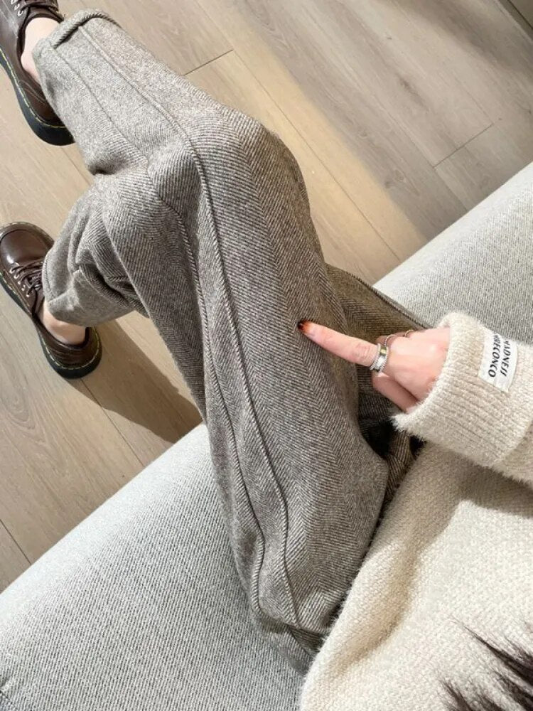 Sarina | Pantaloni a matita in tweed a vita alta in lana