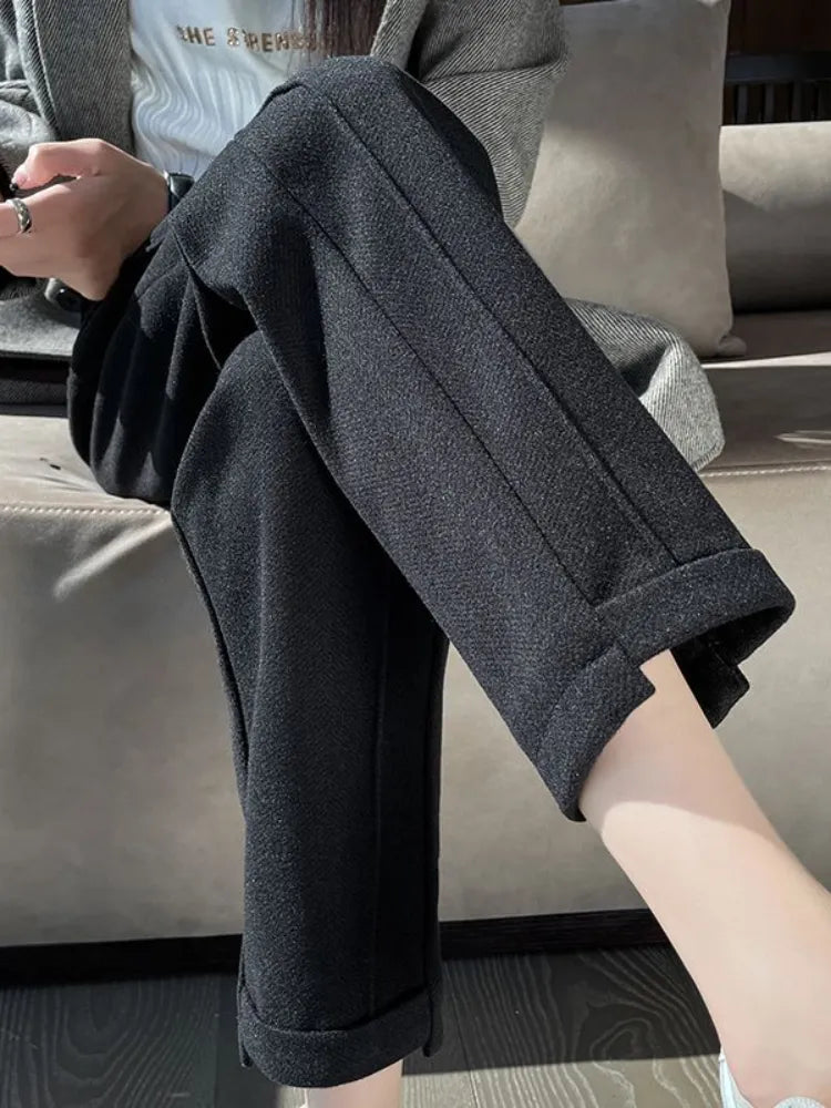 Sarina | Pantaloni a matita in tweed a vita alta in lana