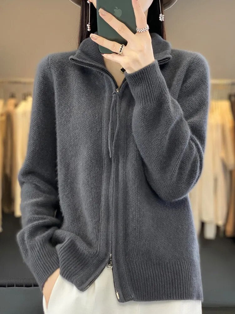 Zina | Maglione in cashmere con zip