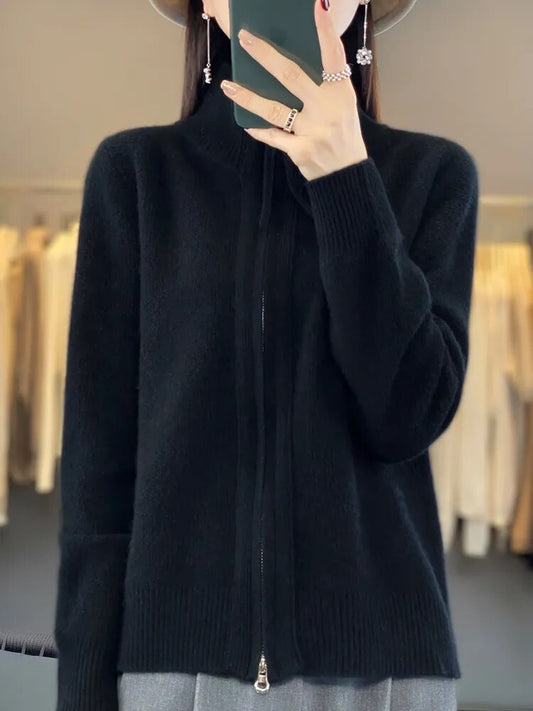 Zina | Kaschmir-Pullover mit Reißverschluss