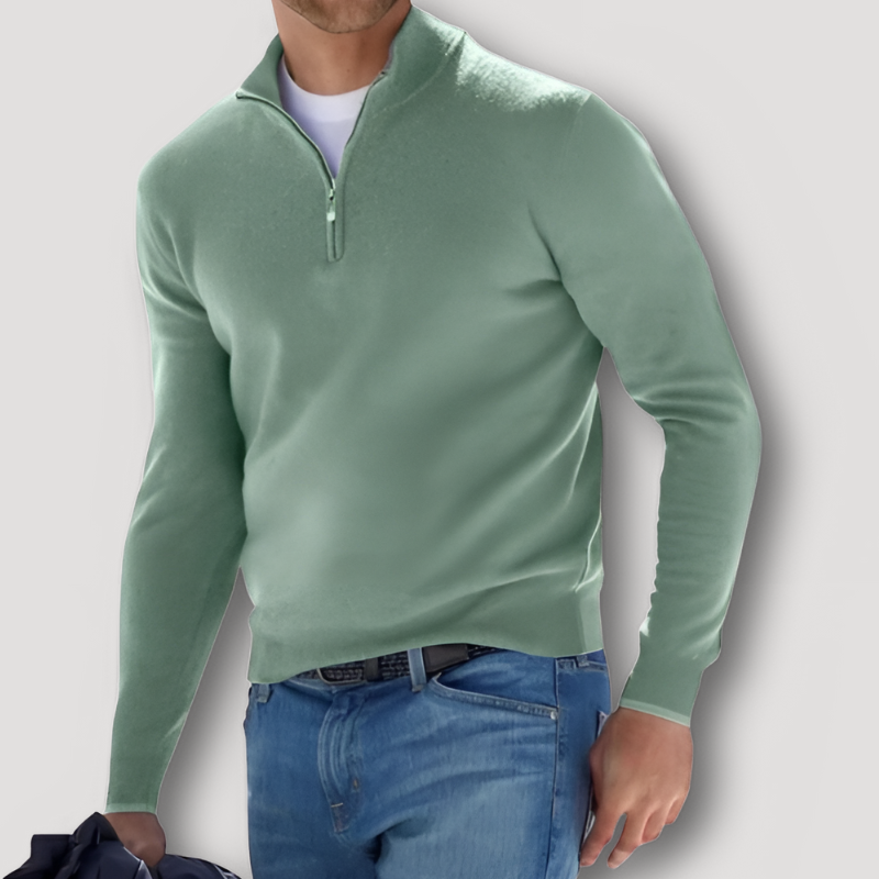 Ulises | Maglione da uomo in lana e cashmere classico con zip quarti