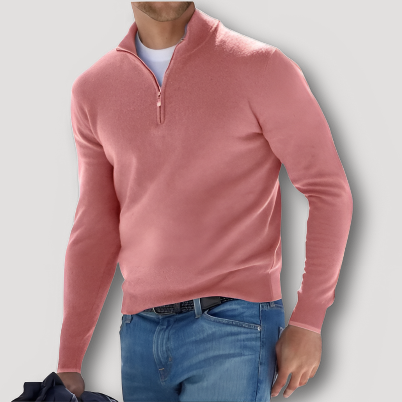 Ulises | Maglione da uomo in lana e cashmere classico con zip quarti