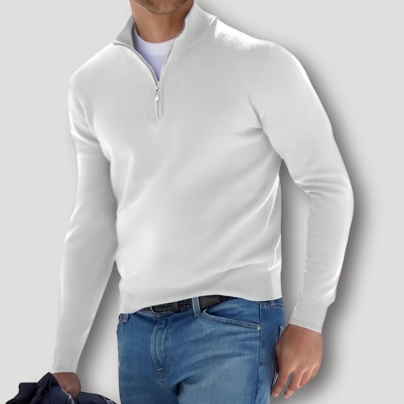 Ulises | Maglione da uomo in lana e cashmere classico con zip quarti