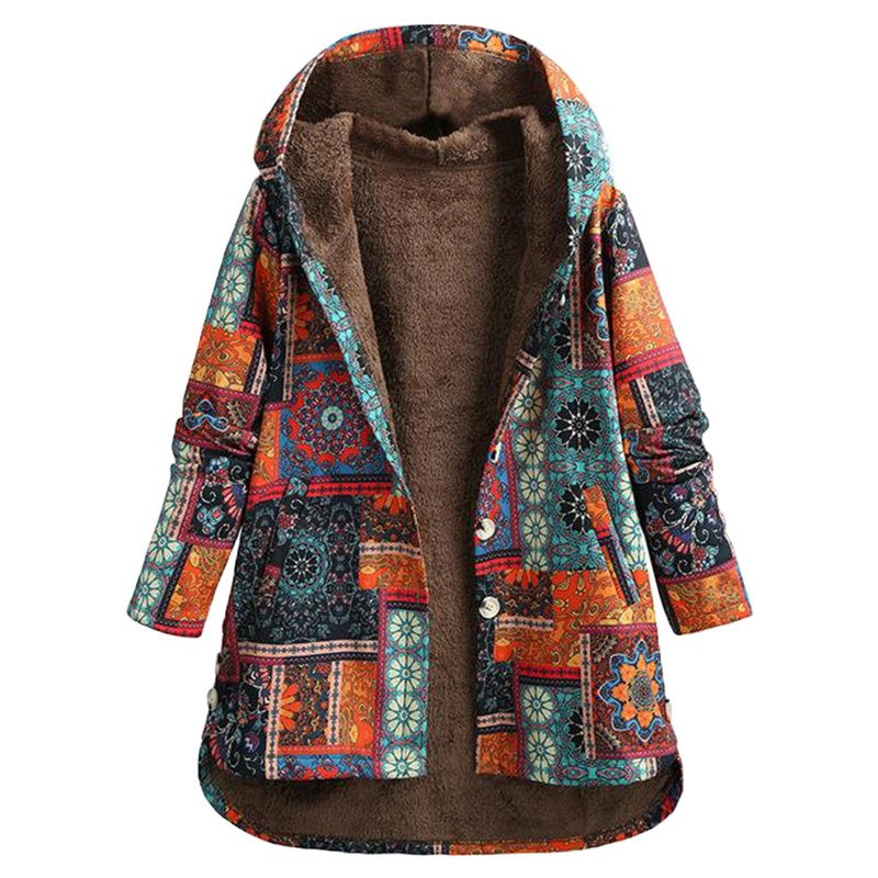 Kqina | Kapuzenjacke mit Blumenmuster