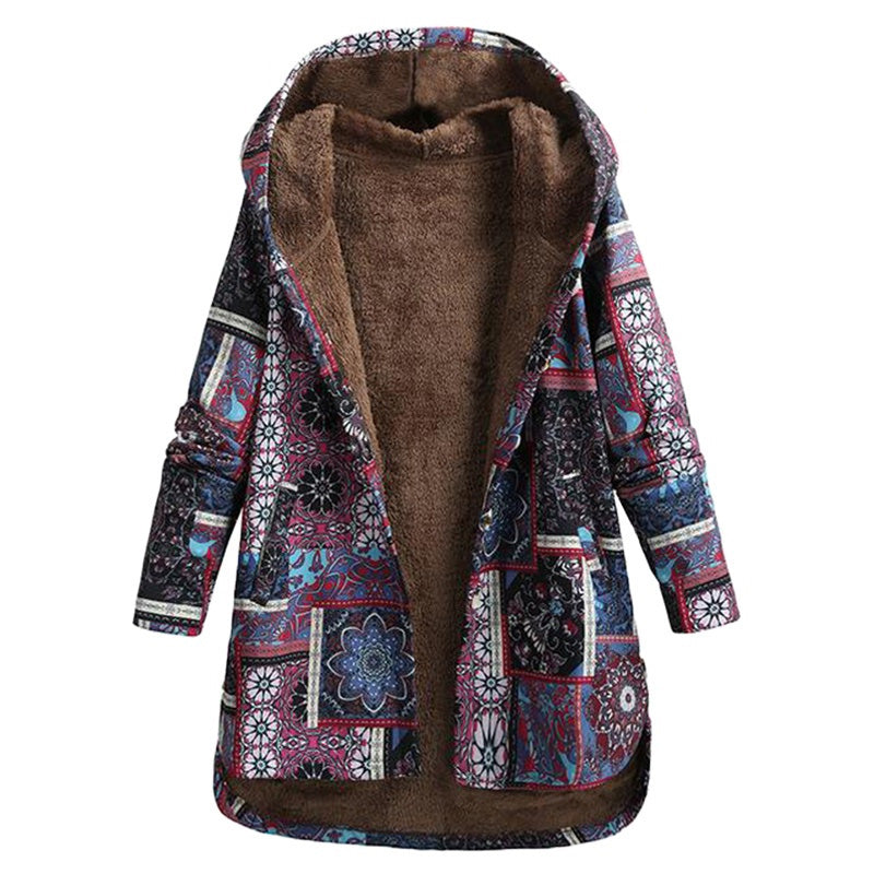 Kqina | Kapuzenjacke mit Blumenmuster