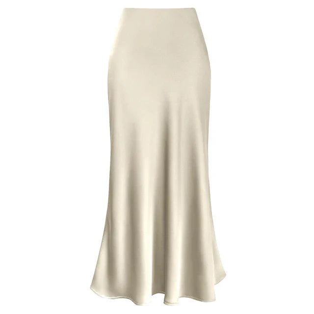 Elysia | Mode Langer glänzender Satin-Rock