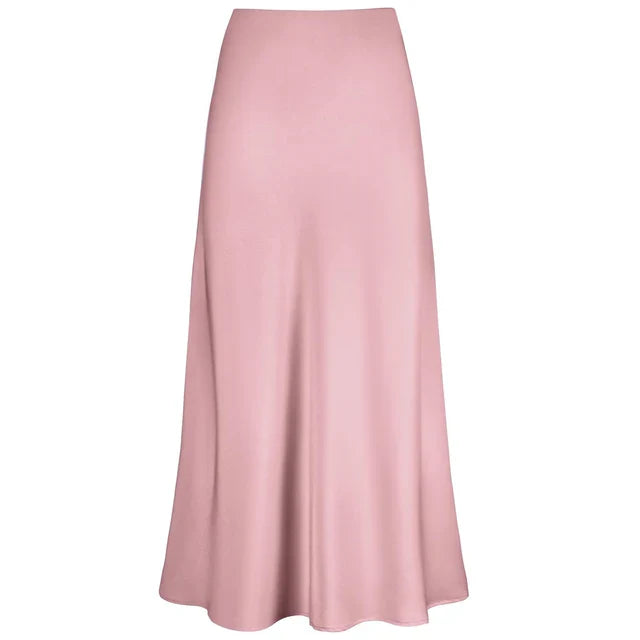 Elysia | Mode Langer glänzender Satin-Rock