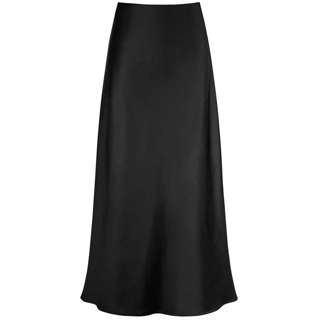 Elysia | Mode Langer glänzender Satin-Rock