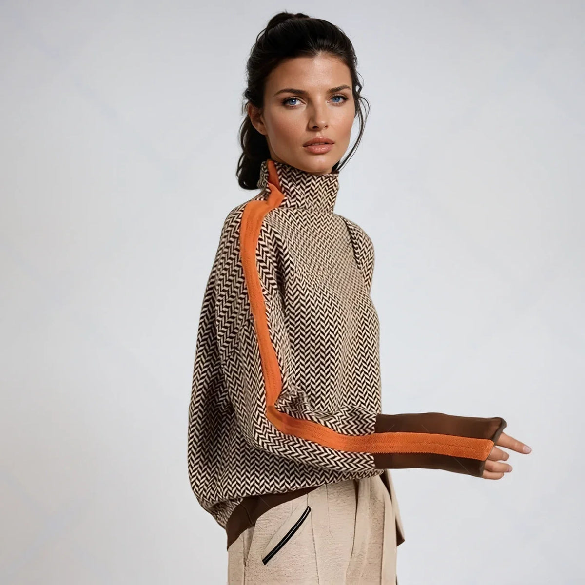 Clara – Gestreifter Rollkragenpullover