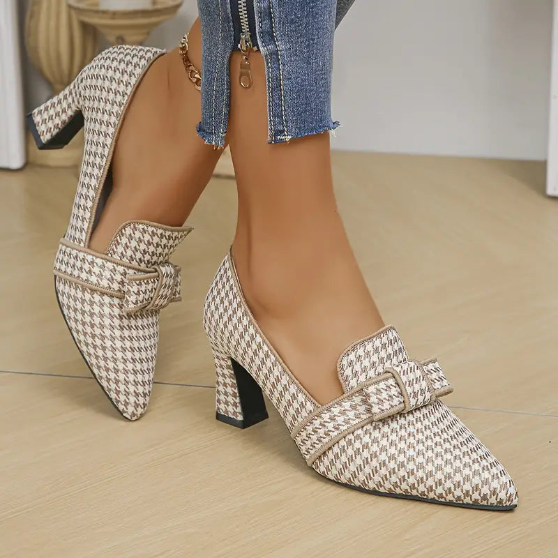 Tamara  | Muster Pumps Schleife Spitze Zehe