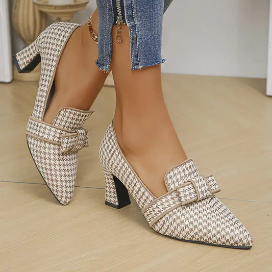 Tamara  | Muster Pumps Schleife Spitze Zehe